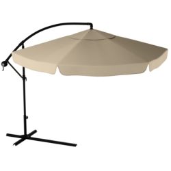 Parasol ogrodowy na wysięgniku składany 350cm Beżowy + Pokrowiec