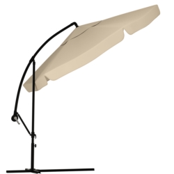 Parasol ogrodowy na wysięgniku składany 350cm Beżowy + Pokrowiec