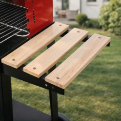 Grill węglowy ogrodowy z kółkami Czerwony + Akcesoria