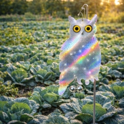 Zawieszana Sowa stojąca z efektem hologramu odstraszacz gołębi, ptaków + Dzwonek