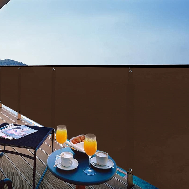 Osłona balkonowa na taras, balkon 5x1m 97% 150g/m2 Ciemny Brązowy