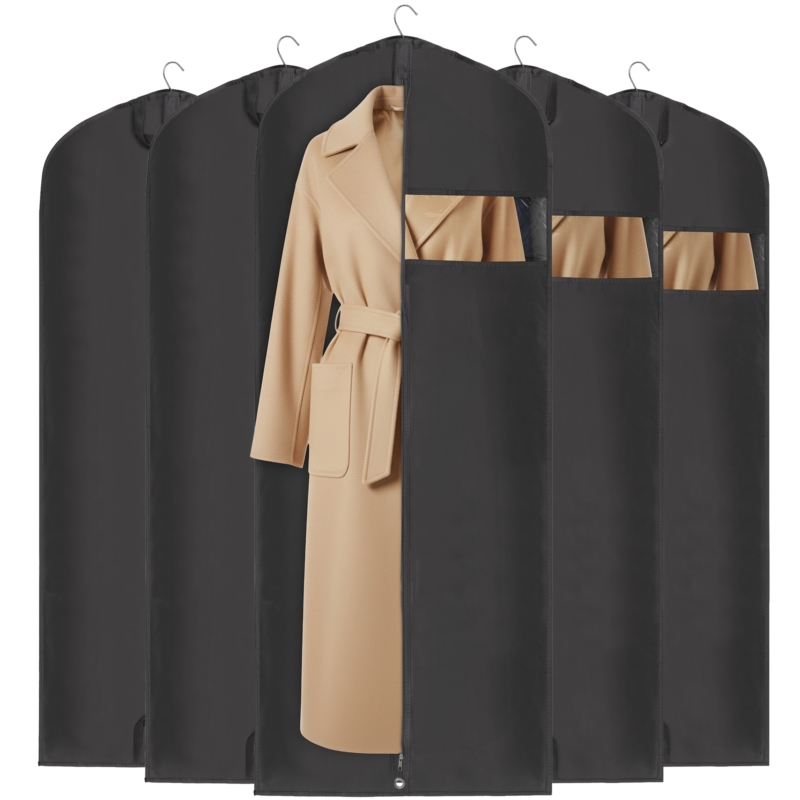 Pokrowiec ochronny na ubrania, garnitur Grafitowy 60x150cm 5 sztuk