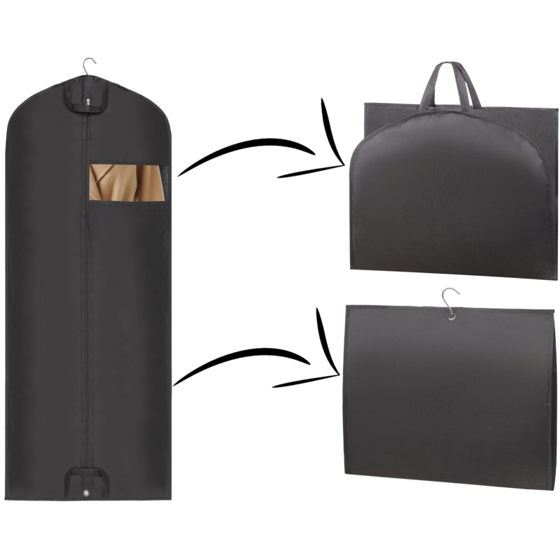 Pokrowiec ochronny na ubrania, garnitur Grafitowy 60x150cm 5 sztuk