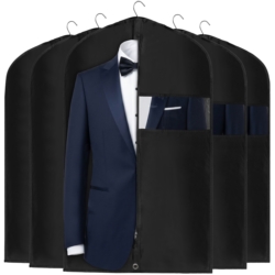 Pokrowiec ochronny na ubrania, garnitur Czarny 60x100cm 5 sztuk