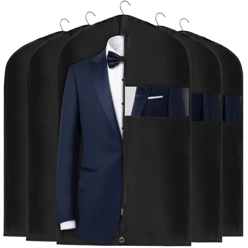 Pokrowiec ochronny na ubrania, garnitur Czarny 60x100cm 5 sztuk