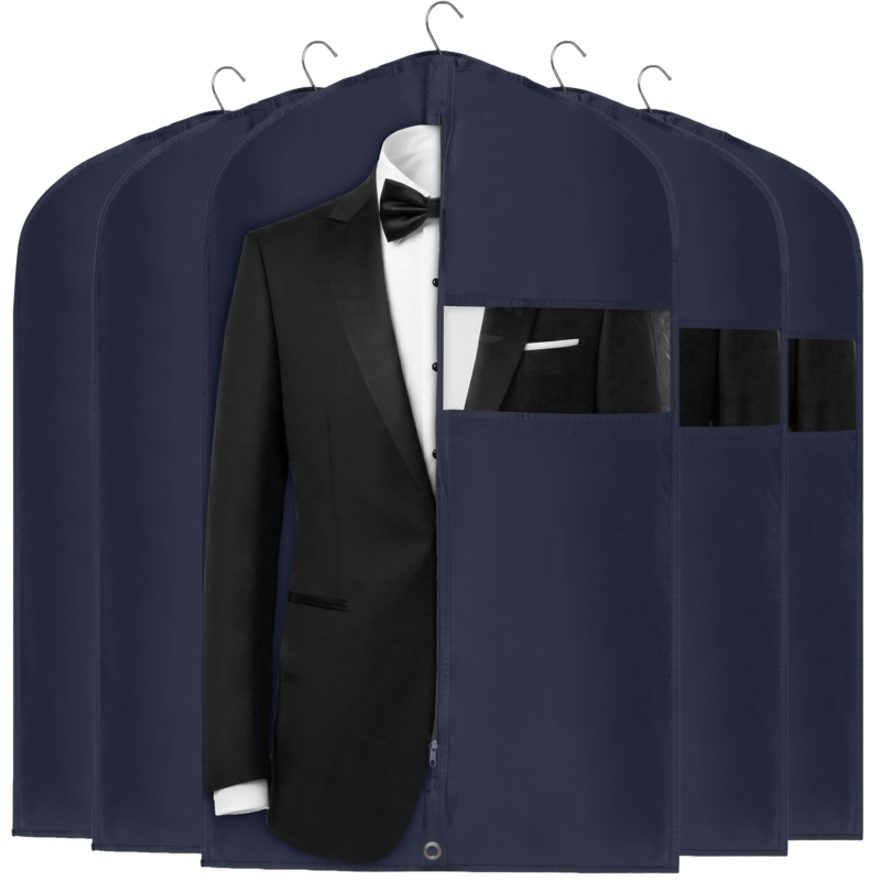 Pokrowiec ochronny na ubrania, garnitur Granatowy 60x100cm 5 sztuk
