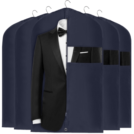 Pokrowiec ochronny na ubrania, garnitur Granatowy 60x100cm 5 sztuk