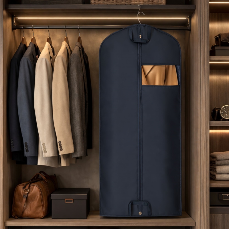 Pokrowiec ochronny na ubrania, garnitur Granatowy 60x100cm 5 sztuk