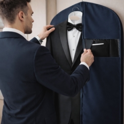 Pokrowiec ochronny na ubrania, garnitur Granatowy 60x100cm 5 sztuk