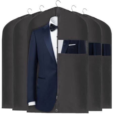 Pokrowiec ochronny na ubrania, garnitur Grafitowy 60x100cm 5 sztuk