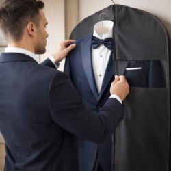 Pokrowiec ochronny na ubrania, garnitur Grafitowy 60x100cm 5 sztuk