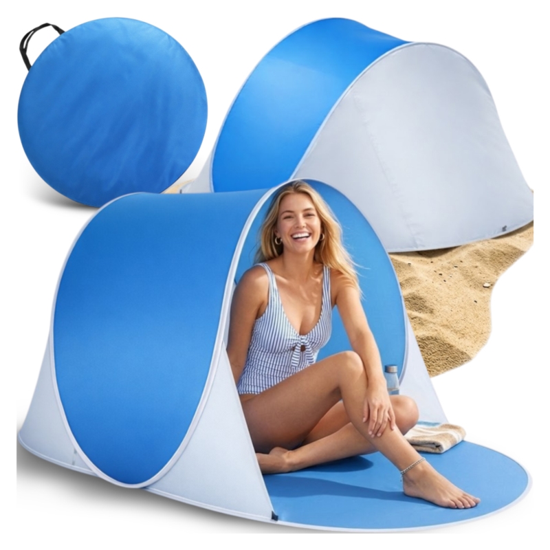 Namiot plażowy samorozkładający pop-up Niebieski + Torba