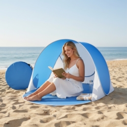Namiot plażowy samorozkładający pop-up Niebieski + Torba