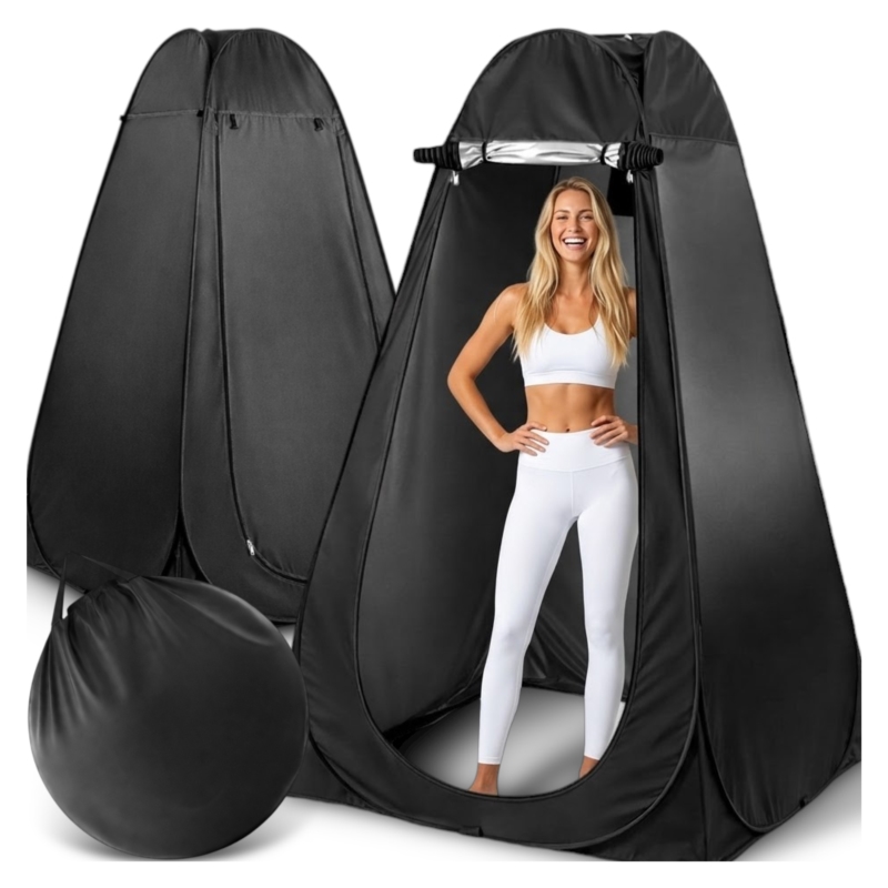 Namiot plażowy samorozkładający przebieralnia Czarny + Torba