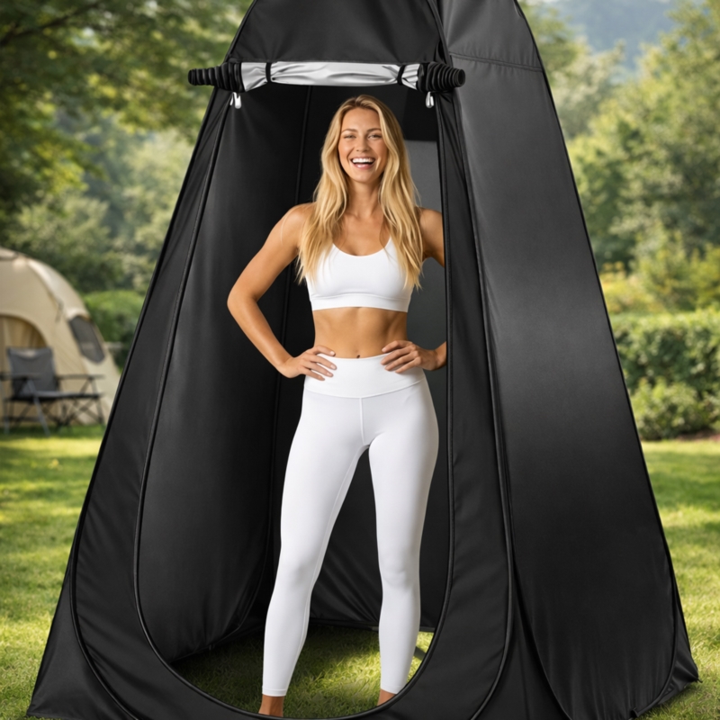 Namiot plażowy samorozkładający przebieralnia Czarny + Torba