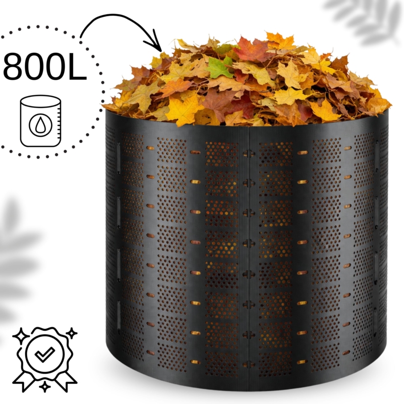 Kompostownik ogrodowy balia z wentylacją 800L Czarny