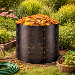 Kompostownik ogrodowy balia z wentylacją 1150L Czarny