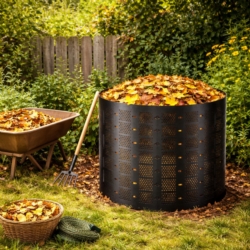 Kompostownik ogrodowy balia z wentylacją 1150L Czarny