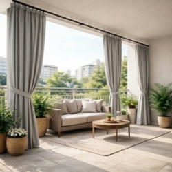 Zasłona przeciwsłoneczna na taras i balkon 155x200cm Jasny Szary