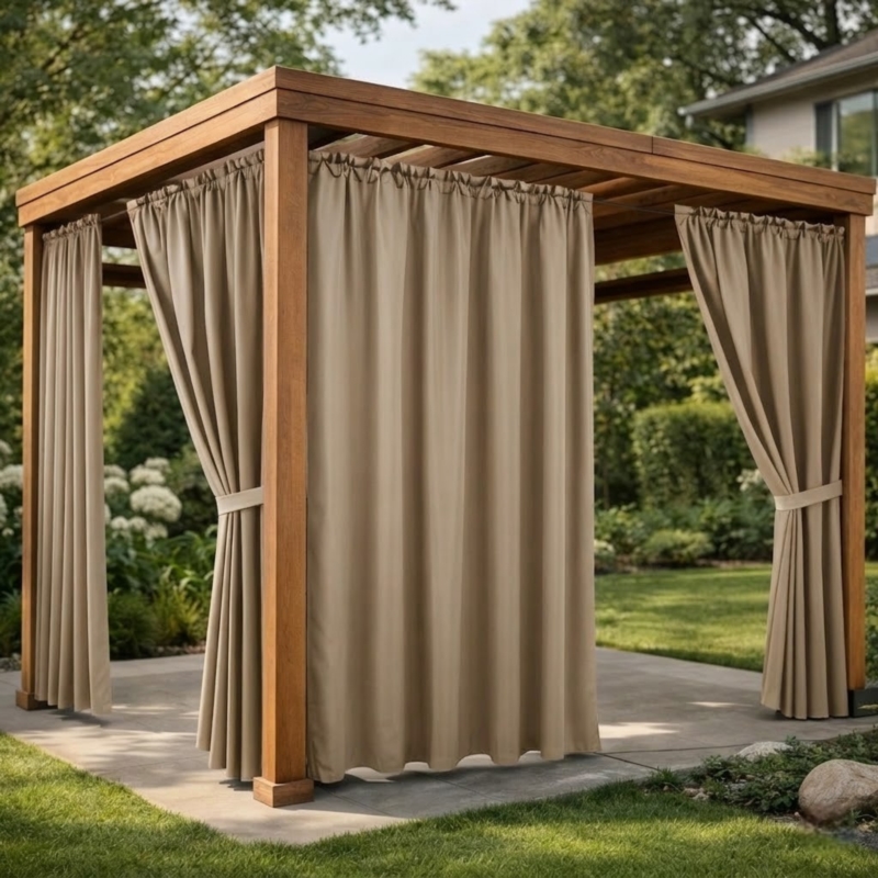 Zasłona przeciwsłoneczna na taras i balkon 155x200cm Ciemny Beż