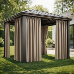 Zasłona przeciwsłoneczna na taras i balkon 155x200cm Ciemny Beż