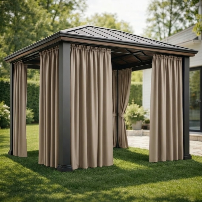 Zasłona przeciwsłoneczna na taras i balkon 155x200cm Ciemny Beż