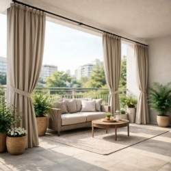 Zasłona przeciwsłoneczna na taras i balkon 155x200cm Latte