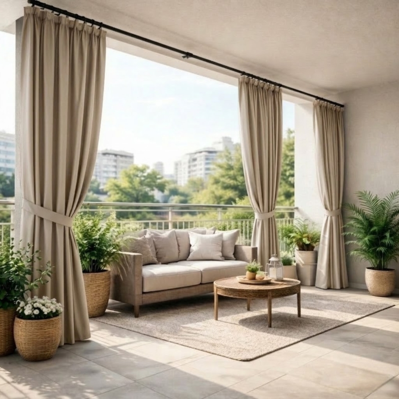 Zasłona przeciwsłoneczna na taras i balkon 155x200cm Latte