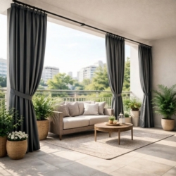 Zasłona przeciwsłoneczna na taras i balkon 155x200cm Grafit