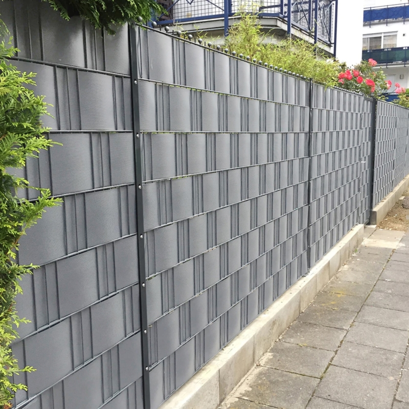 Taśma ogrodzeniowa do paneli ogrodzeniowych 19cm x 35m 450g/m2 Szary + 20 Klipsów