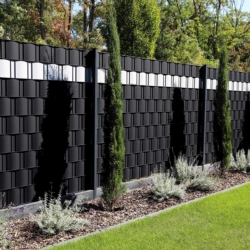 Taśma ogrodzeniowa do paneli ogrodzeniowych 19cm x 35m 450g/m2 Czarny + 20 Klipsów