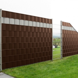 Taśma ogrodzeniowa do paneli ogrodzeniowych 19cm x 35m 450g/m2 Ciemny Brązowy + 20 Klipsów
