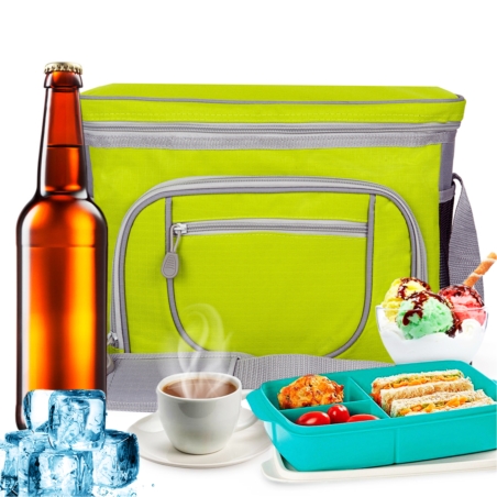 Torba termiczna z paskiem i kieszonkami Zielona 30L