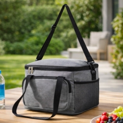 Torba termiczna z kieszeniami, uchwytem i paskiem 20L Szara