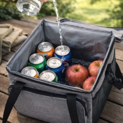 Torba termiczna z kieszeniami, uchwytem i paskiem 20L Szara