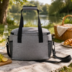 Torba termiczna z kieszeniami, uchwytem i paskiem 20L Szara