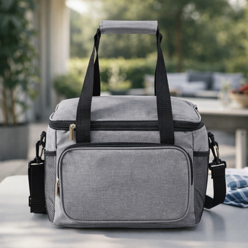 Torba termiczna z kieszeniami, uchwytem i paskiem 20L Szara