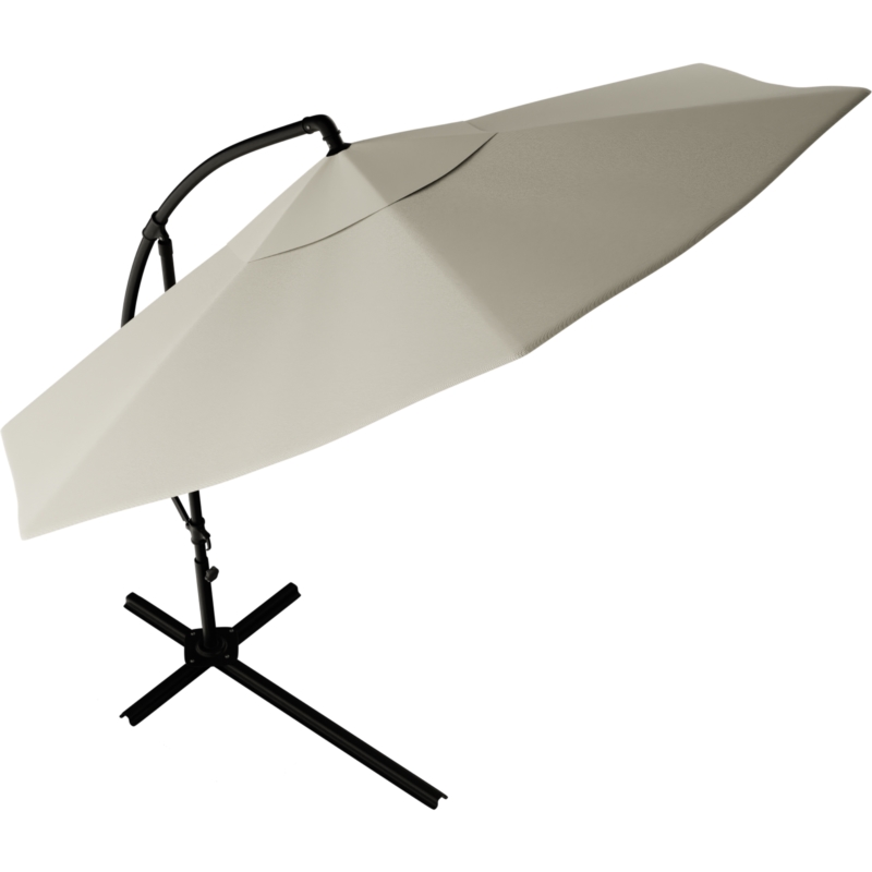 Parasol ogrodowy na wysięgniku składany 300cm Kremowy + Pokrowiec