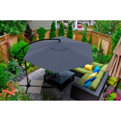 Parasol ogrodowy na wysięgniku składany 300cm Szary + Pokrowiec
