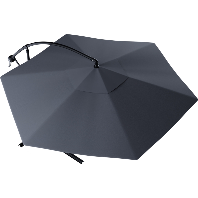 Parasol ogrodowy na wysięgniku składany 300cm Szary + Pokrowiec
