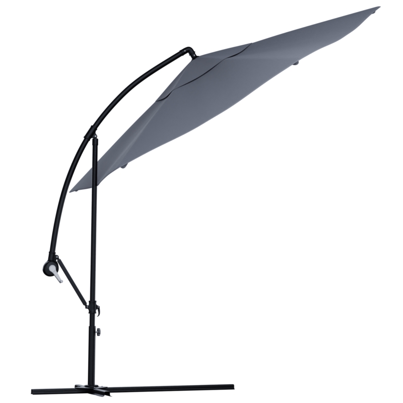 Parasol ogrodowy na wysięgniku składany 300cm Szary + Pokrowiec