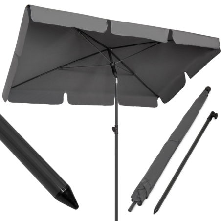 Parasol balkonowy prostokątny łamany UV Grafit 200x130cm