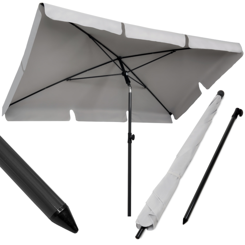 Parasol balkonowy prostokątny łamany UV Szary 200x130cm