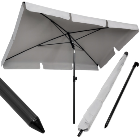 Parasol balkonowy prostokątny łamany UV Szary 200x130cm