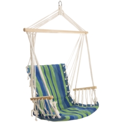 Hamak wiszący krzesło zawieszane z podłokietnikami Niebiesko-Zielony