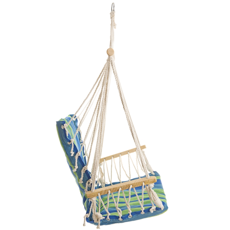 Hamak wiszący krzesło zawieszane z podłokietnikami Niebiesko-Zielony