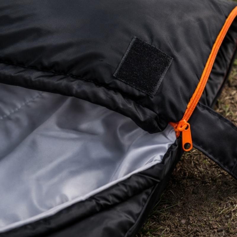 Śpiwór turystyczny mumia 210x75cm Czarny + Pokrowiec