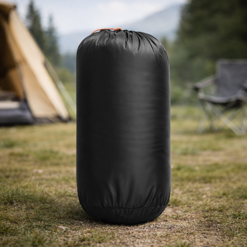 Śpiwór turystyczny mumia 210x75cm Czarny + Pokrowiec