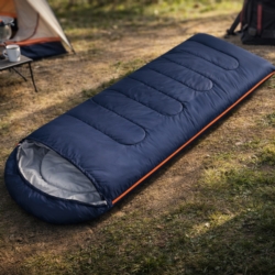 Śpiwór turystyczny mumia 210x75cm Granatowy + Pokrowiec