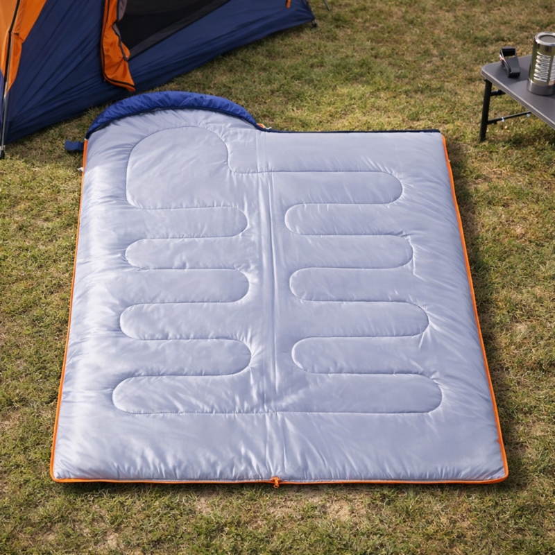 Śpiwór turystyczny mumia 210x75cm Granatowy + Pokrowiec